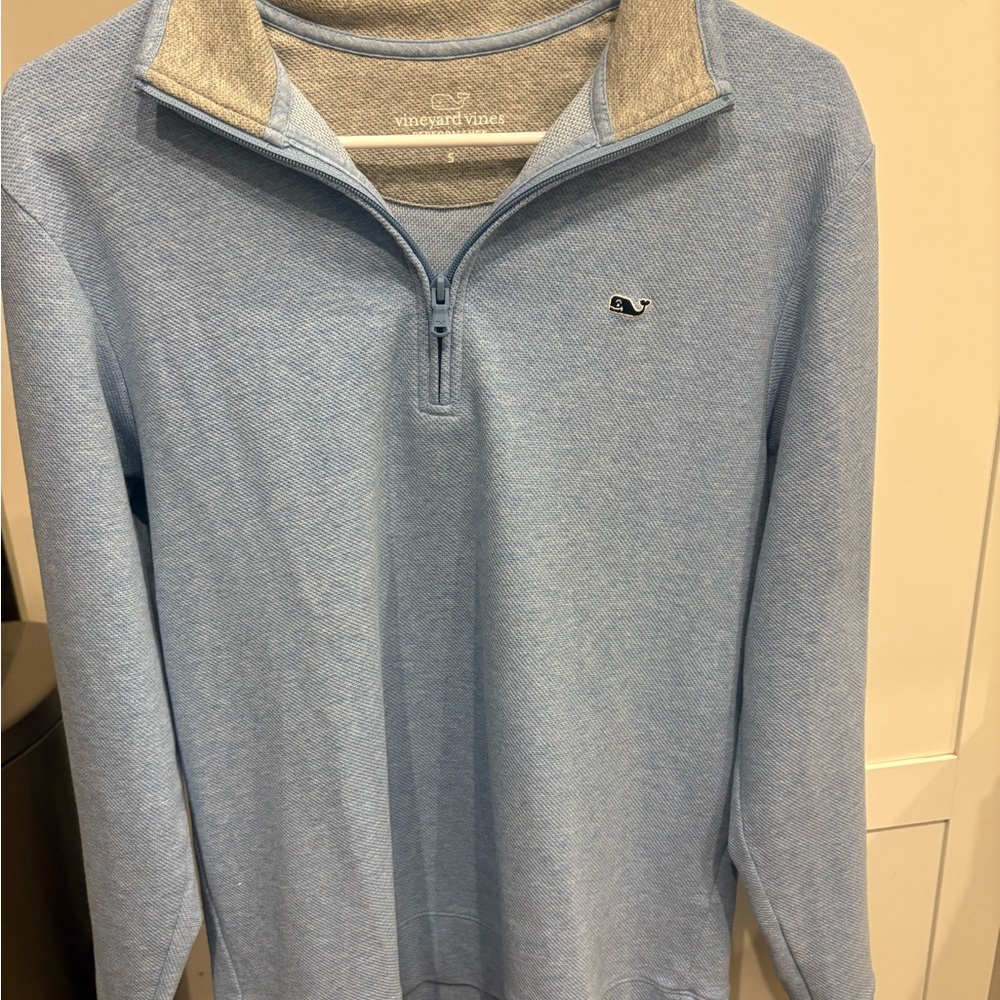 Vineyard Vines Men's Sky Blue Zip-Up Sweater